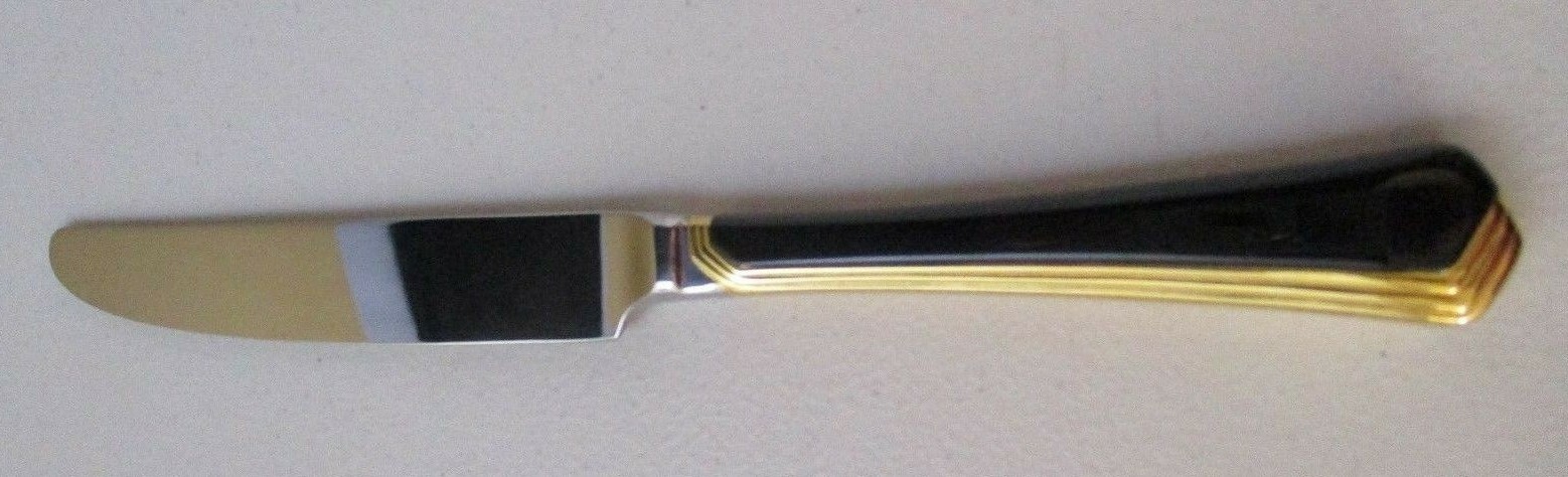 YAMAZAKI RAMONA BLACK & GOLD DINNER KNIFE 9 1/8" 07N