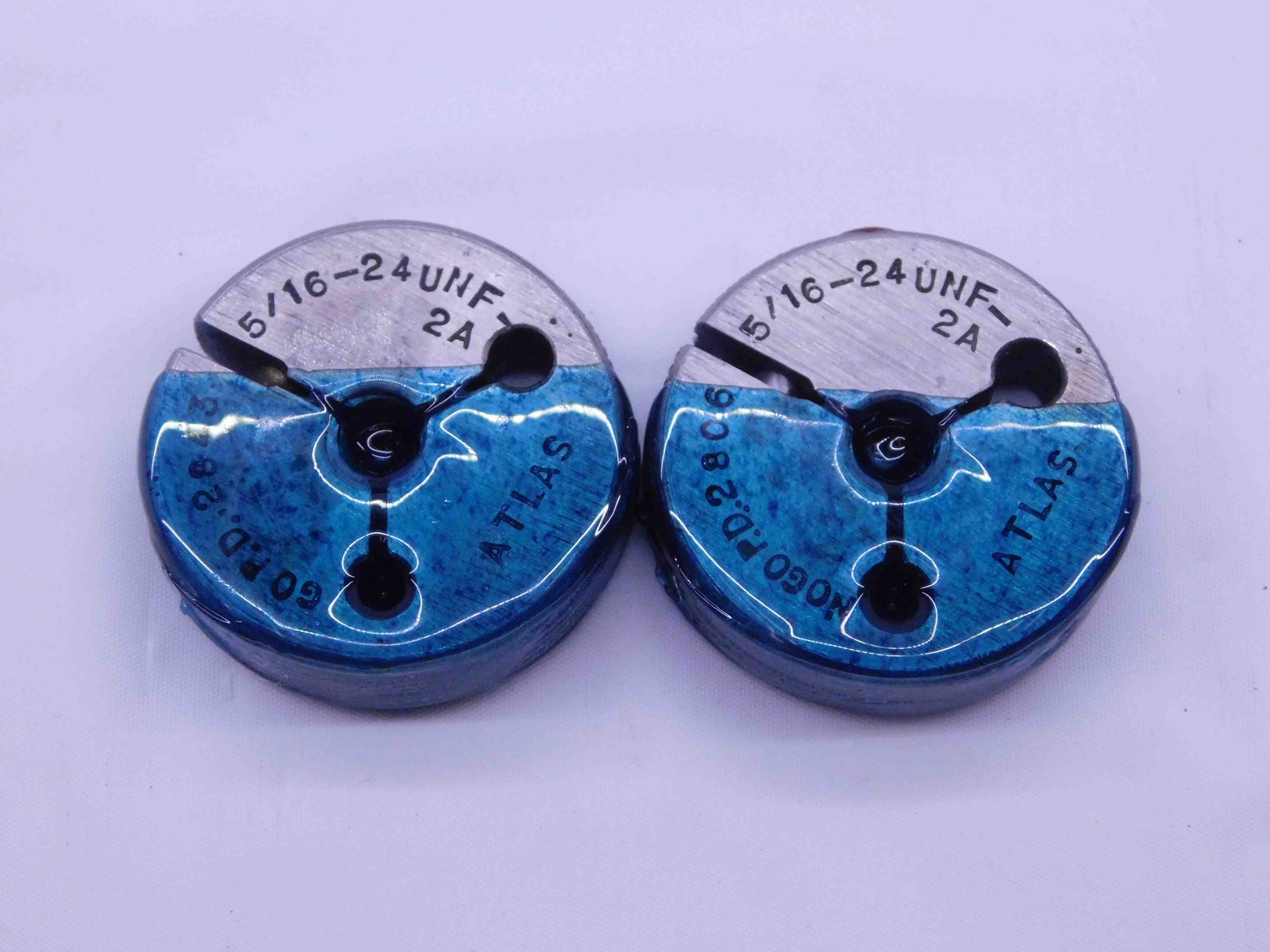 5/16 24 UNF 2A THREAD RING GAGES .3125 GO NO GO P.D.'S = .2843 & .2806 CHECK