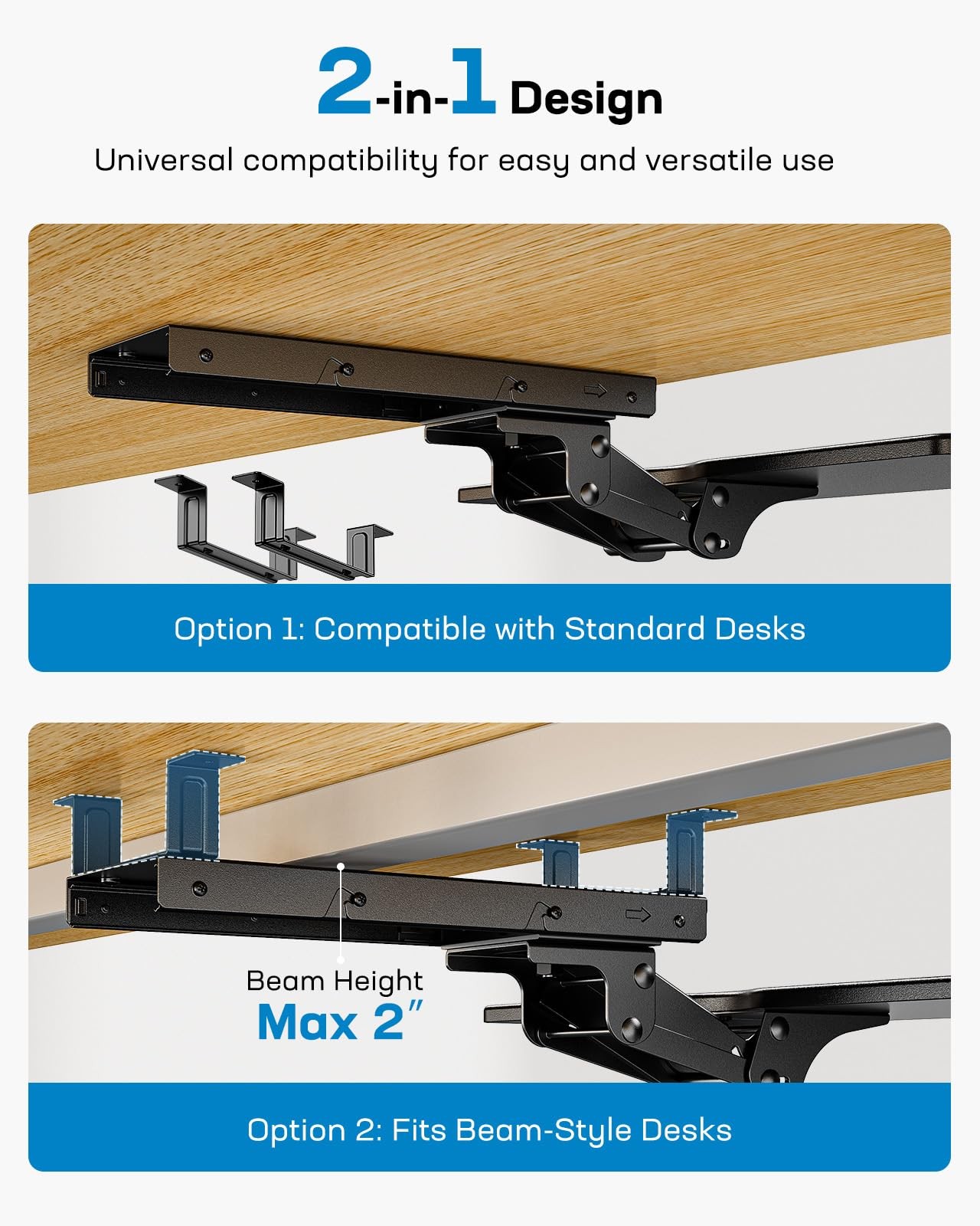 HUANUO Keyboard Tray Under Desk, Adjustable Ergonomic Keyboard & Mouse Tray, ...