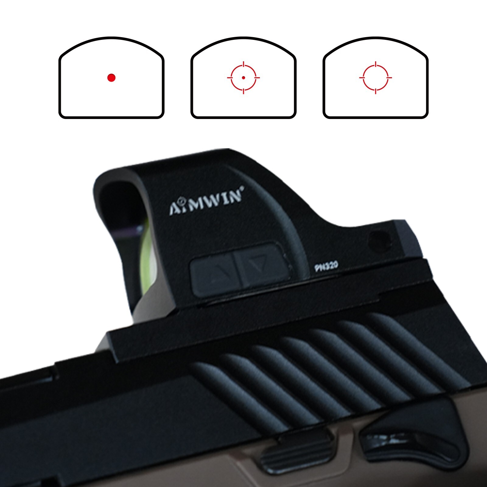 AIMWIN PN320 Open Reflex Sight 2 MOA Dot 32 MOA Circle Concealed Carry Optic