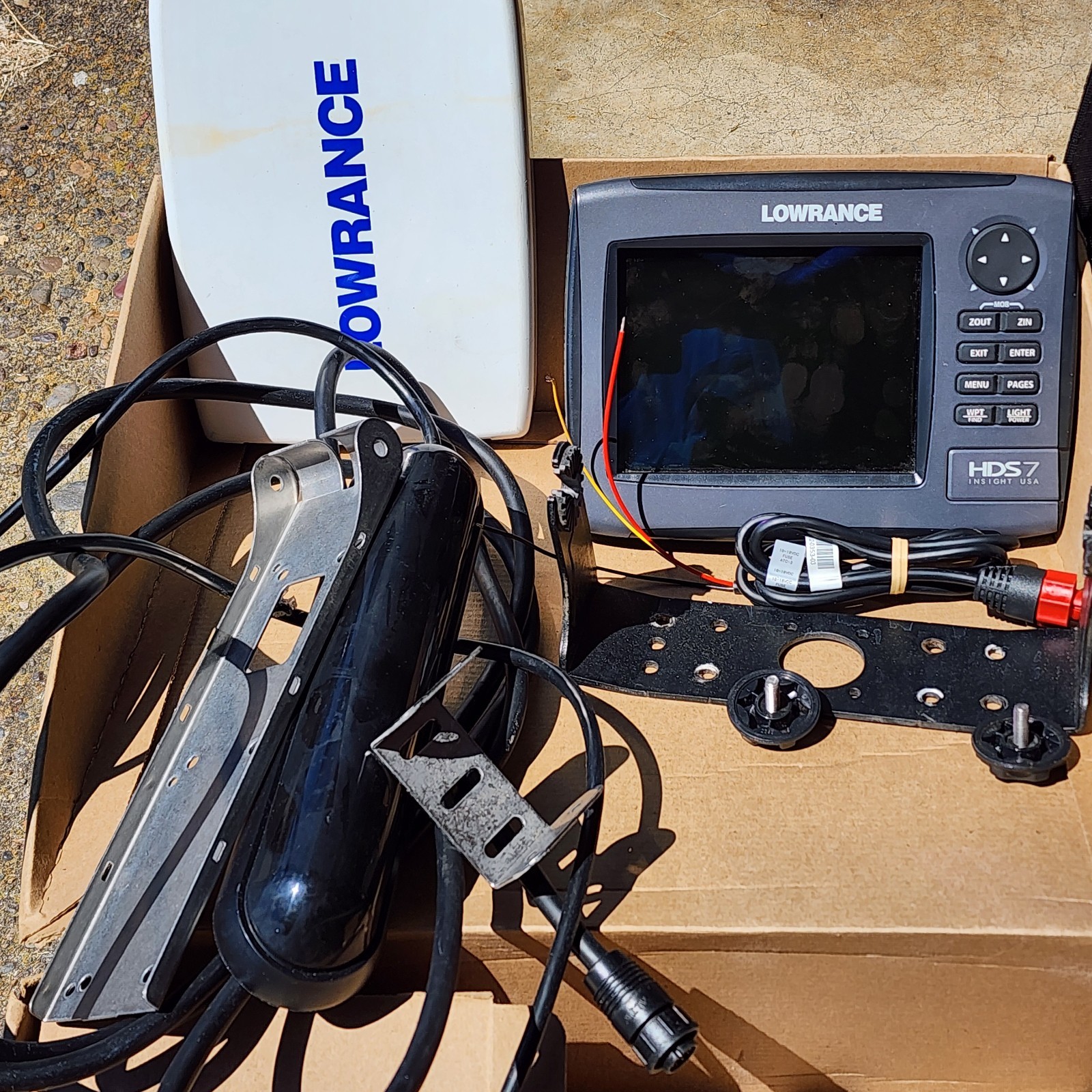 Great Lowrance HDS-7 Gen 2, Fully Working, Complete System Transducer/power cord