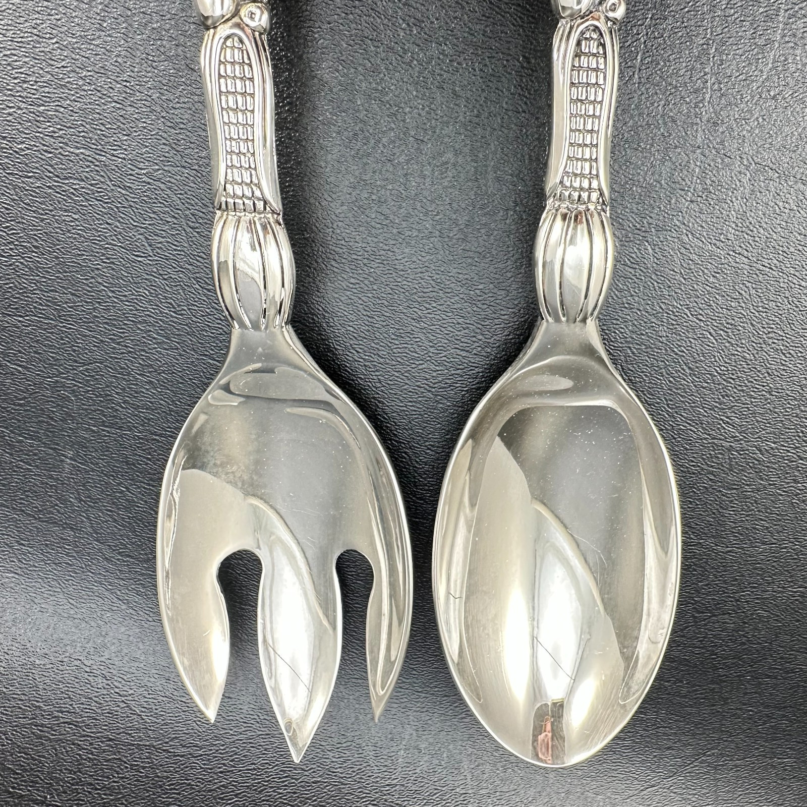 Godinger Silver Plate Turkey Serving Set Fork & Spoon Thanksgiving Dinner 13"