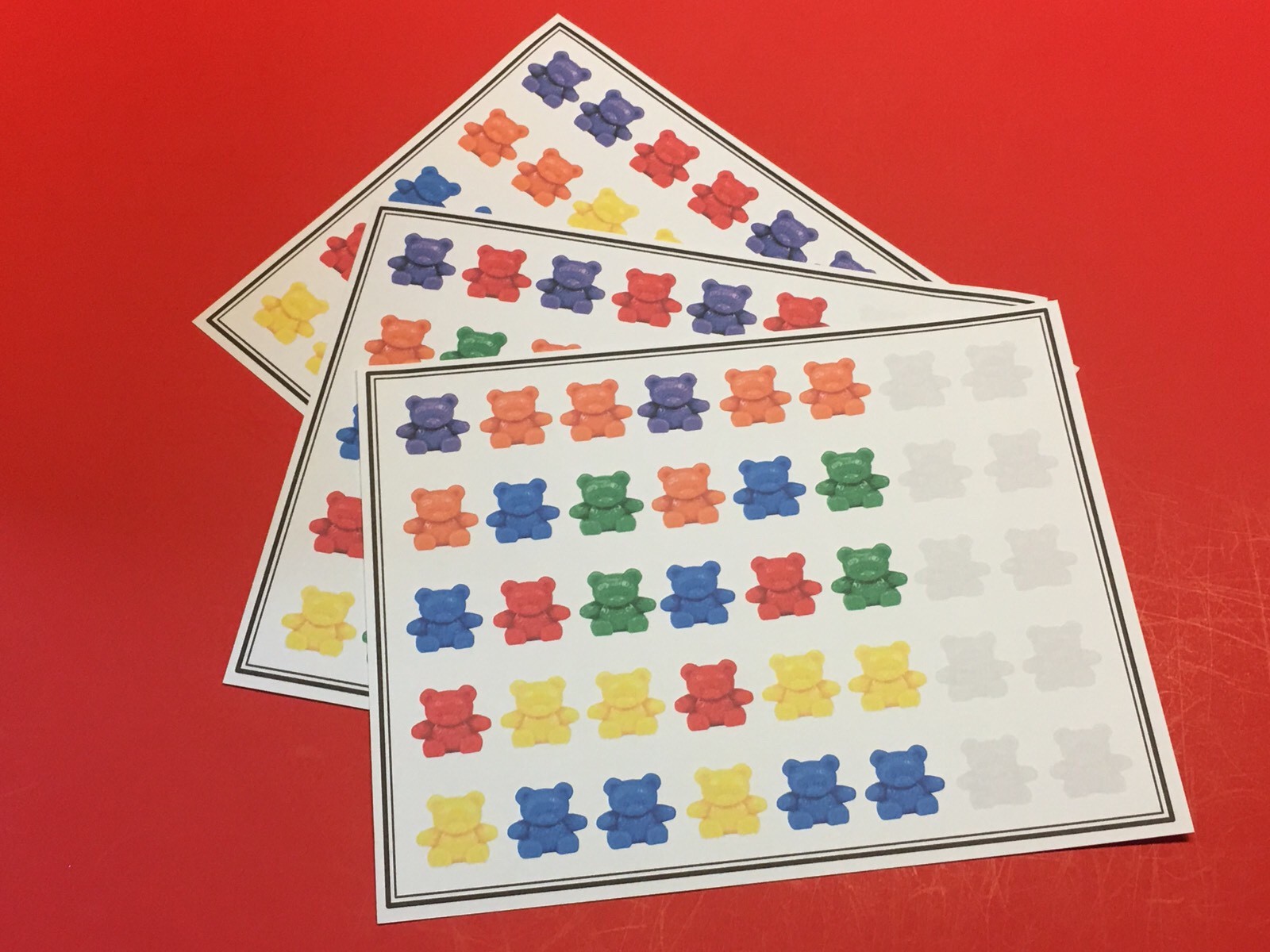 (3)Bears Pattern Mats - Learning Mats - Laminated - Pre school Kindergarten
