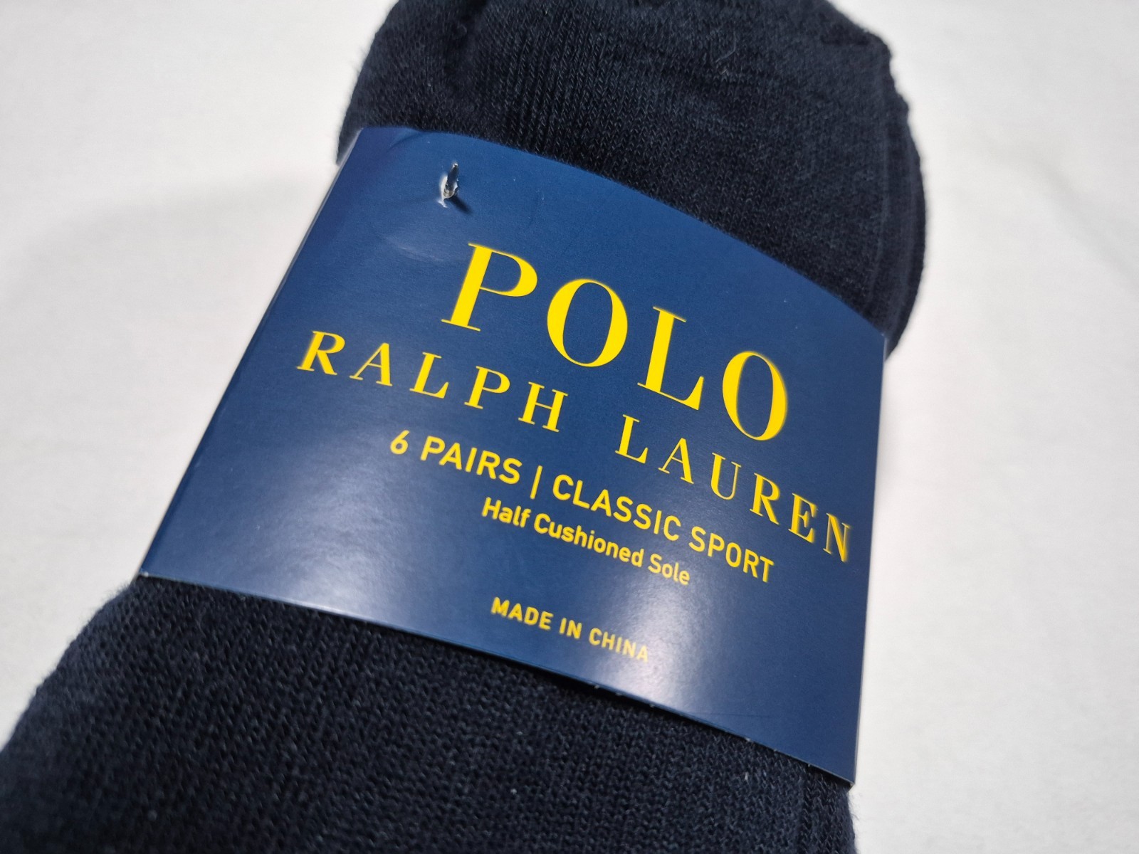 Polo Ralph Lauren Mens Quarter Sports Casual- Socks 6 pair SZ 6-12 Dark Blue