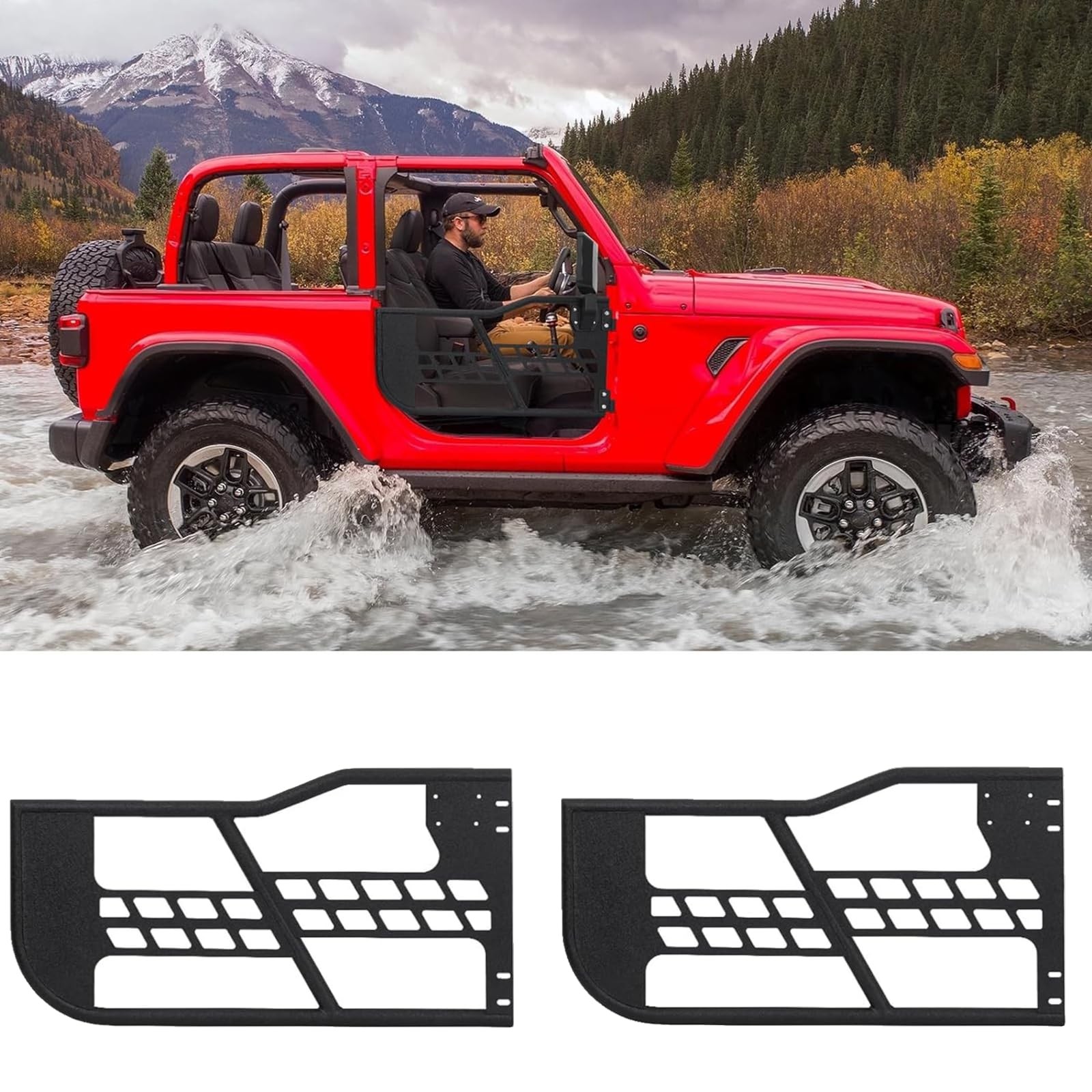 Off Road Tubular Trail Doors for Wrangler TJ 1997-2006 Set of 2 Half Doors