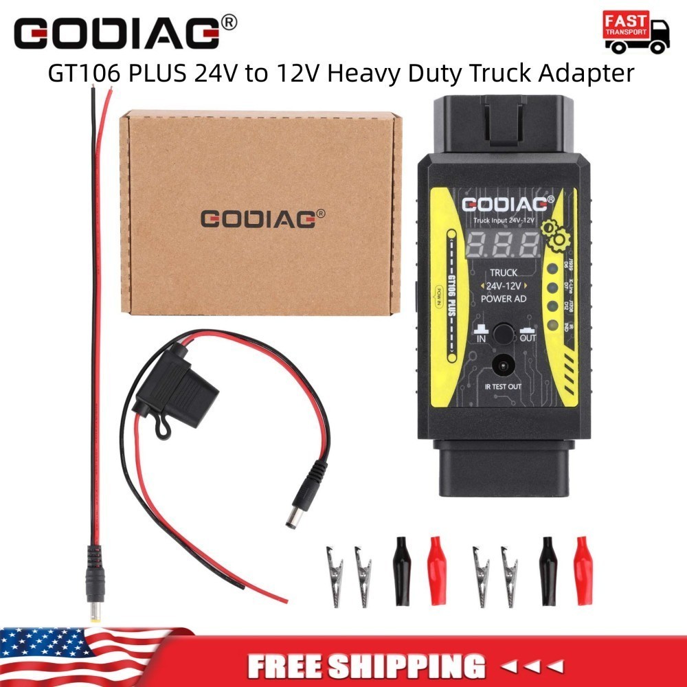 GODIAG GT106 PLUS 24V to 12V Heavy Duty Truck Adapter for cars/heavy duty trucks