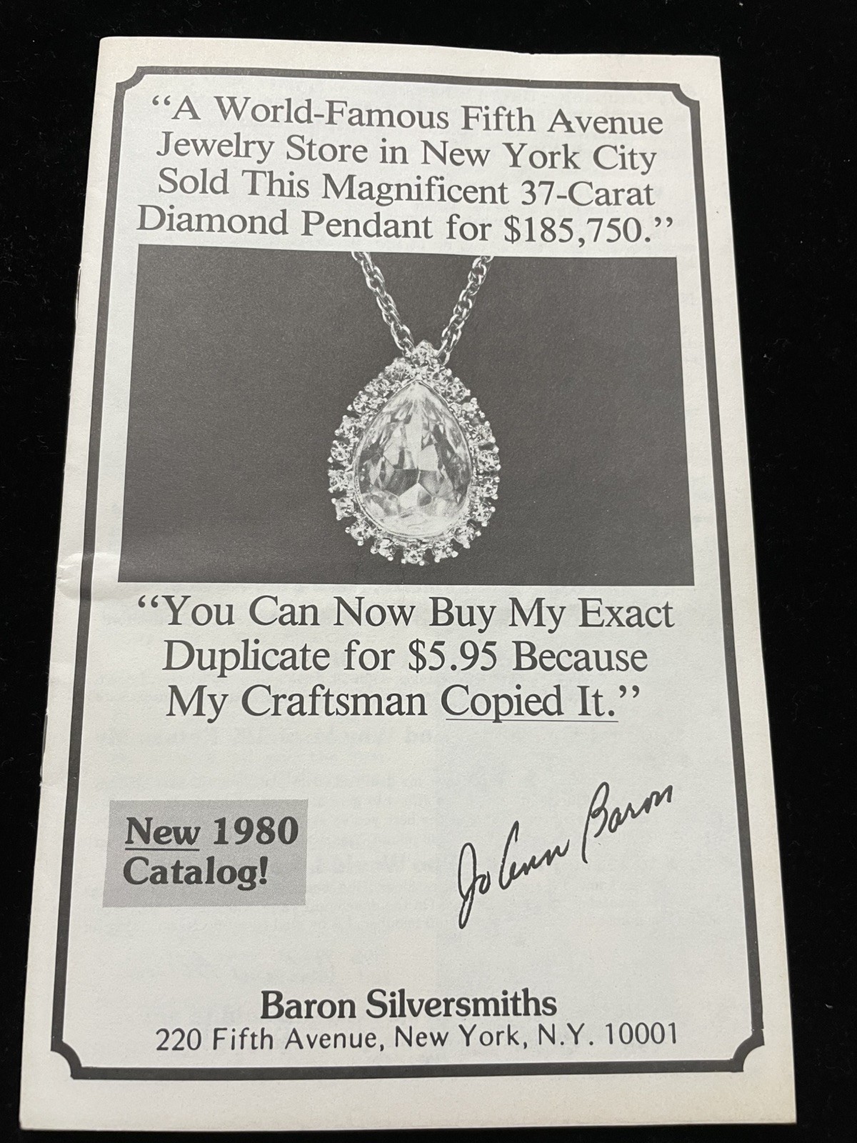 Baron Silversmiths 1980 Jewelry Catalog Fifth Ave NYC 14 Pages