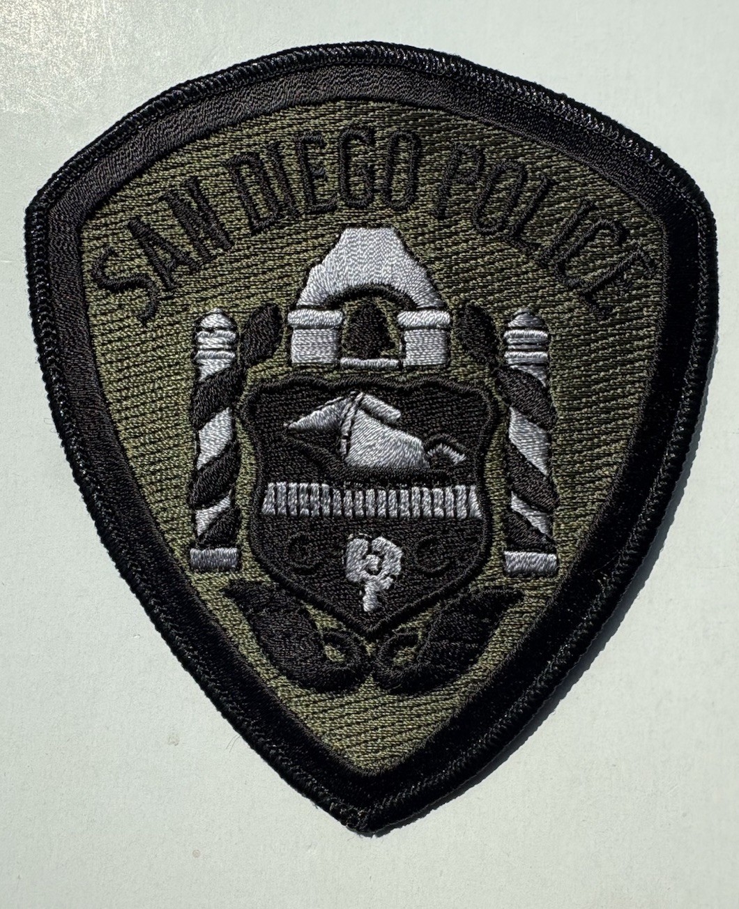 San Diego California Police Patch ~ OD Green