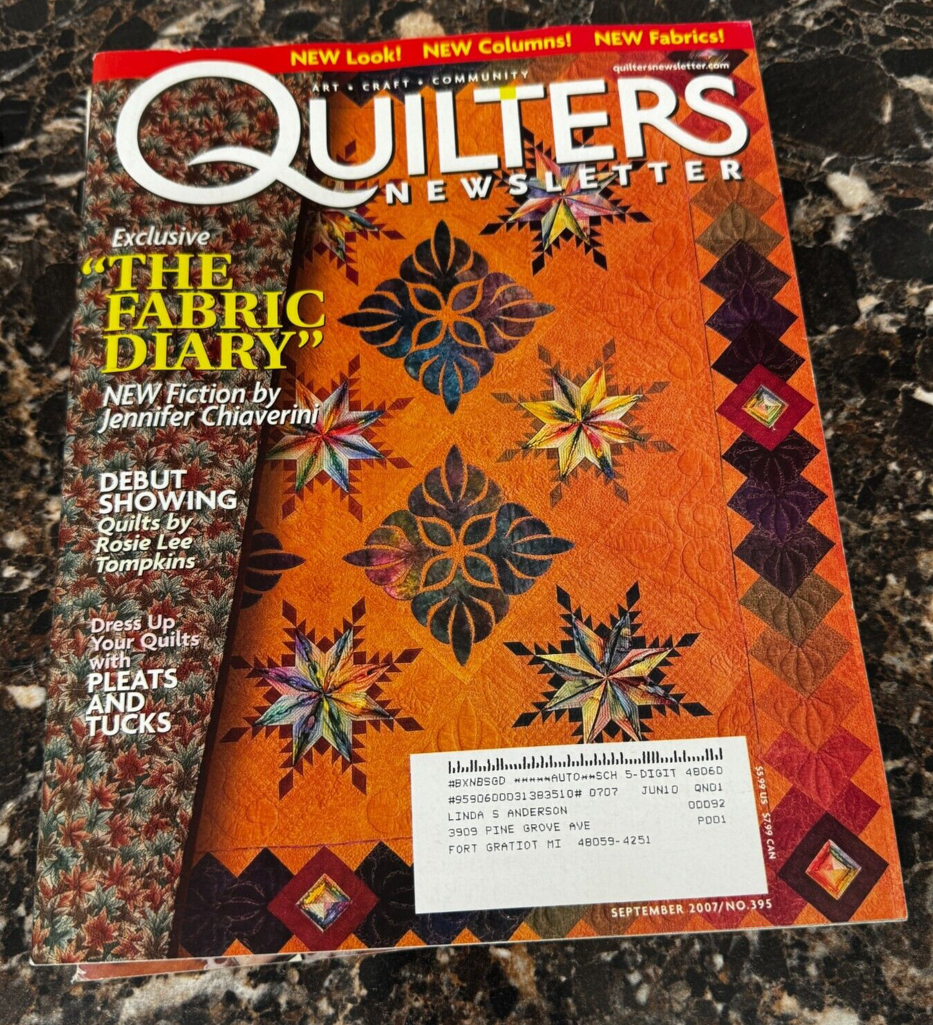 QUILTERS NEWSLETTER MAGAZINE 2007 Sep #395 Quilting Sewing Magazines Back issues