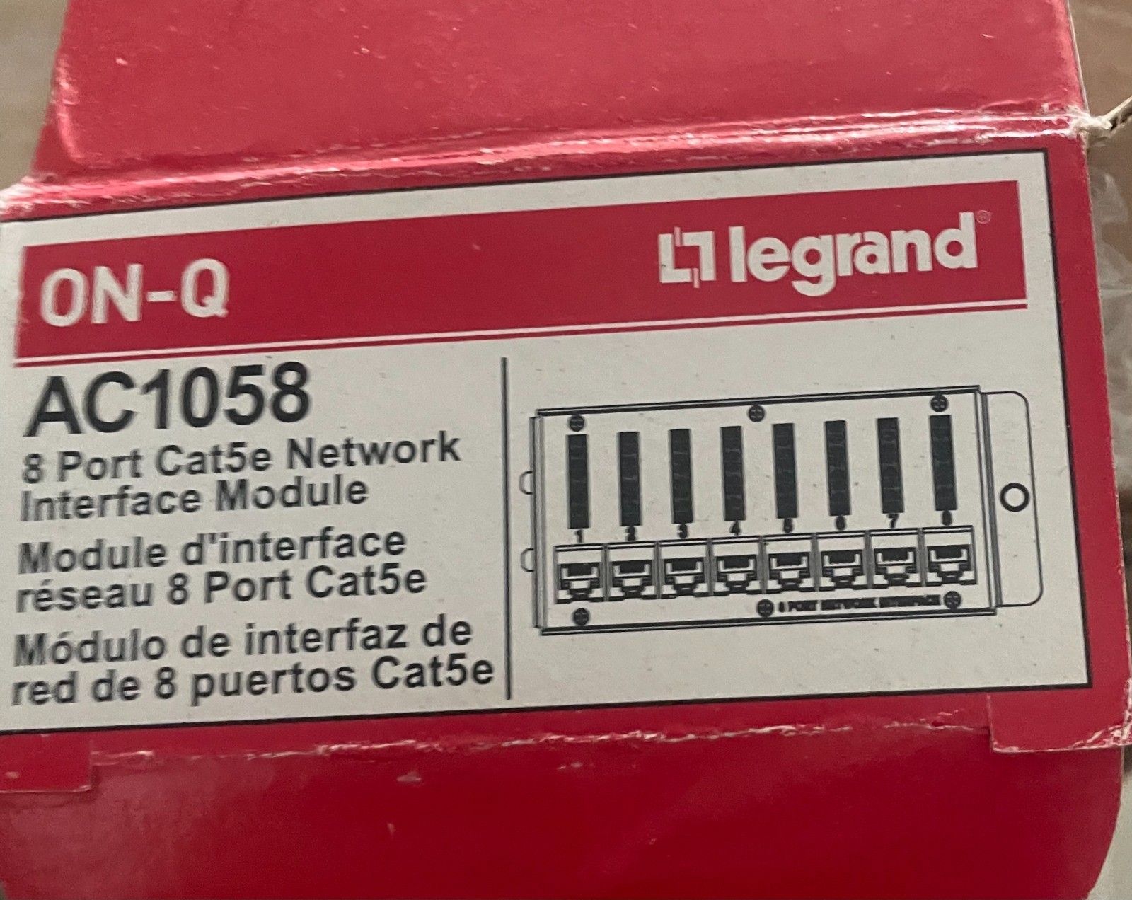 Legrand ON-Q AC1058 8 Port Cat5e Ethernet (RJ-45) Network Interface Module