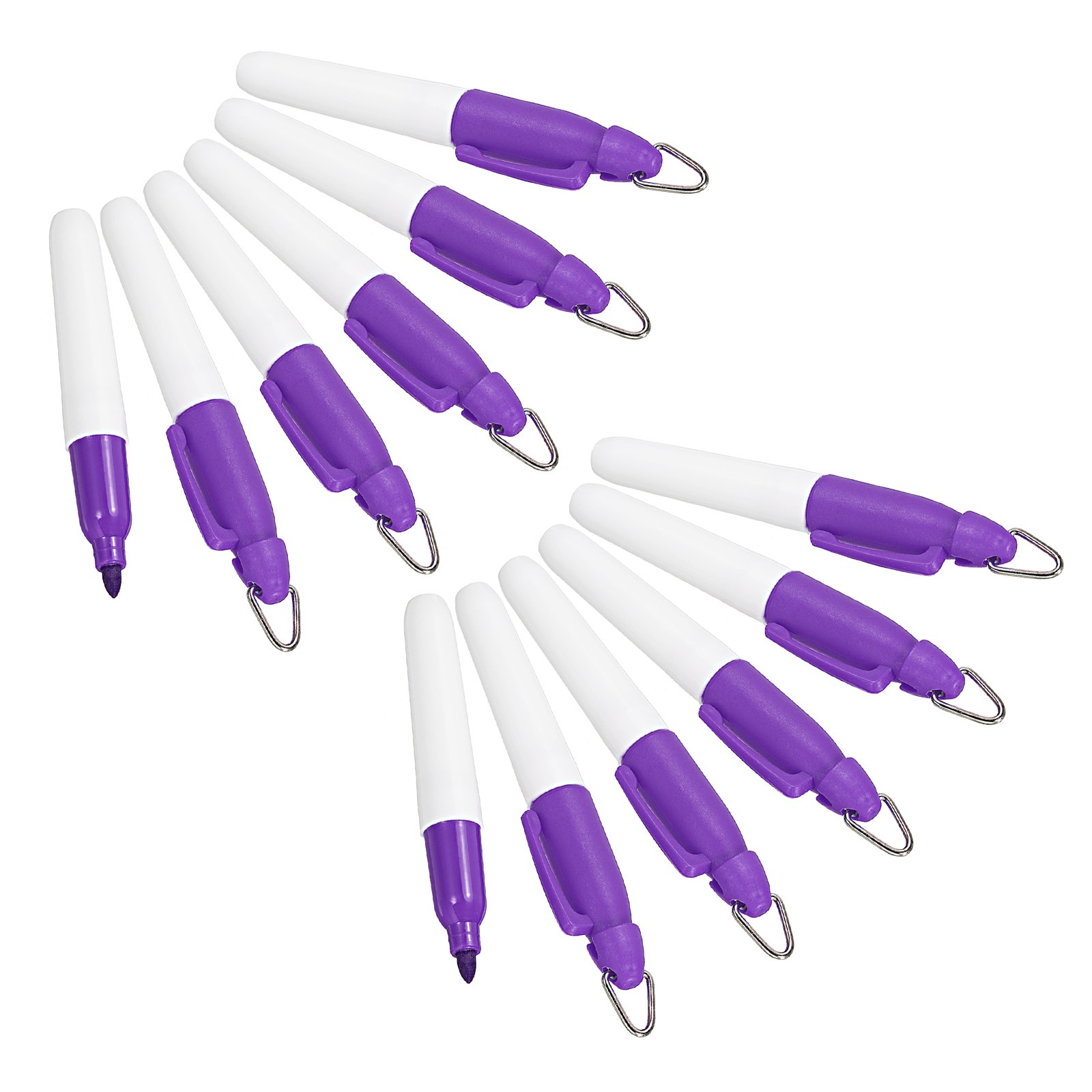 12 Pack Mini Permanent Markers Golf Markers Pens with Keychain Clip Purple