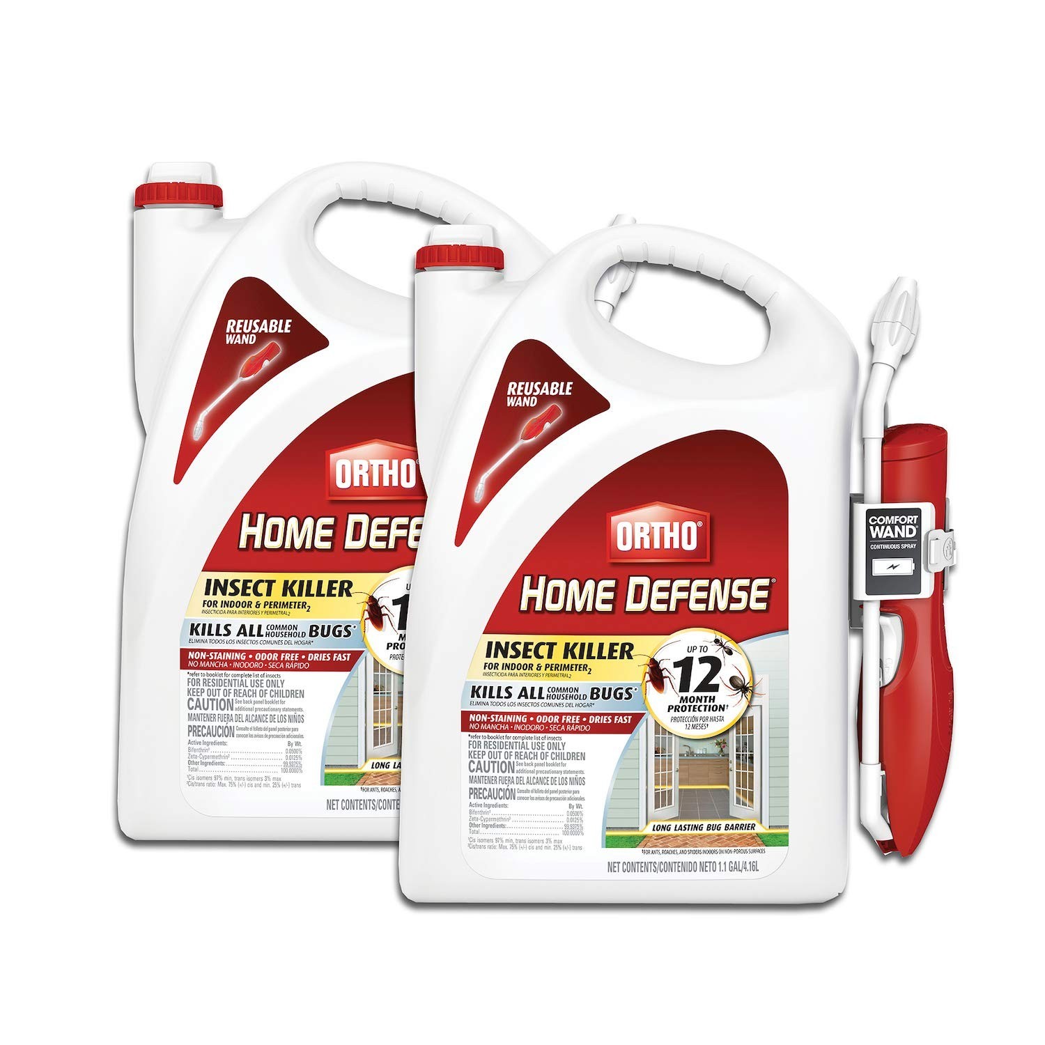 Ortho Home Defense Insect Killer 1.1 gal 2-Pack with Comfort Wand, Indoor Use