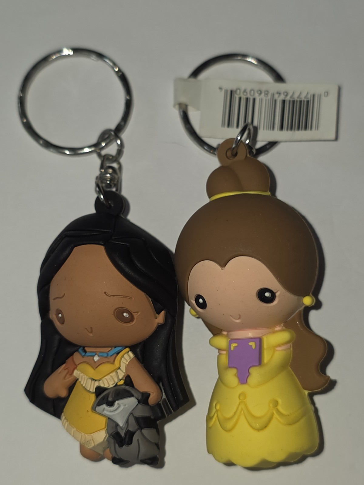 Disney Bell and Pocahontas Blind Bag Figural Key Chains 2.5" tall Two 2 items