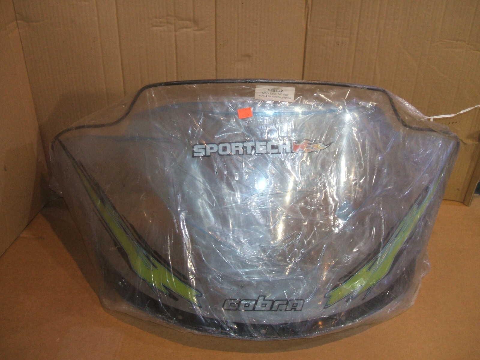 Polaris Edge Windshield 17" Tall, Clear, W/Yellow-Black Extreme Graphics