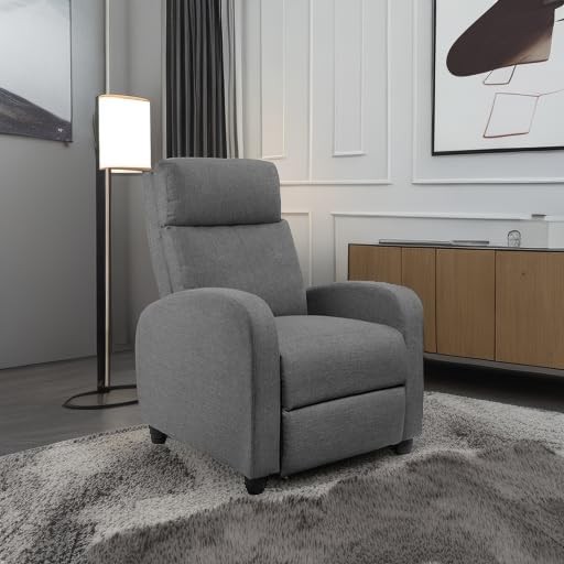 JUMMICO Recliner Chair Adjustable Home 29D x 20W x 39H in, Aurora Grey
