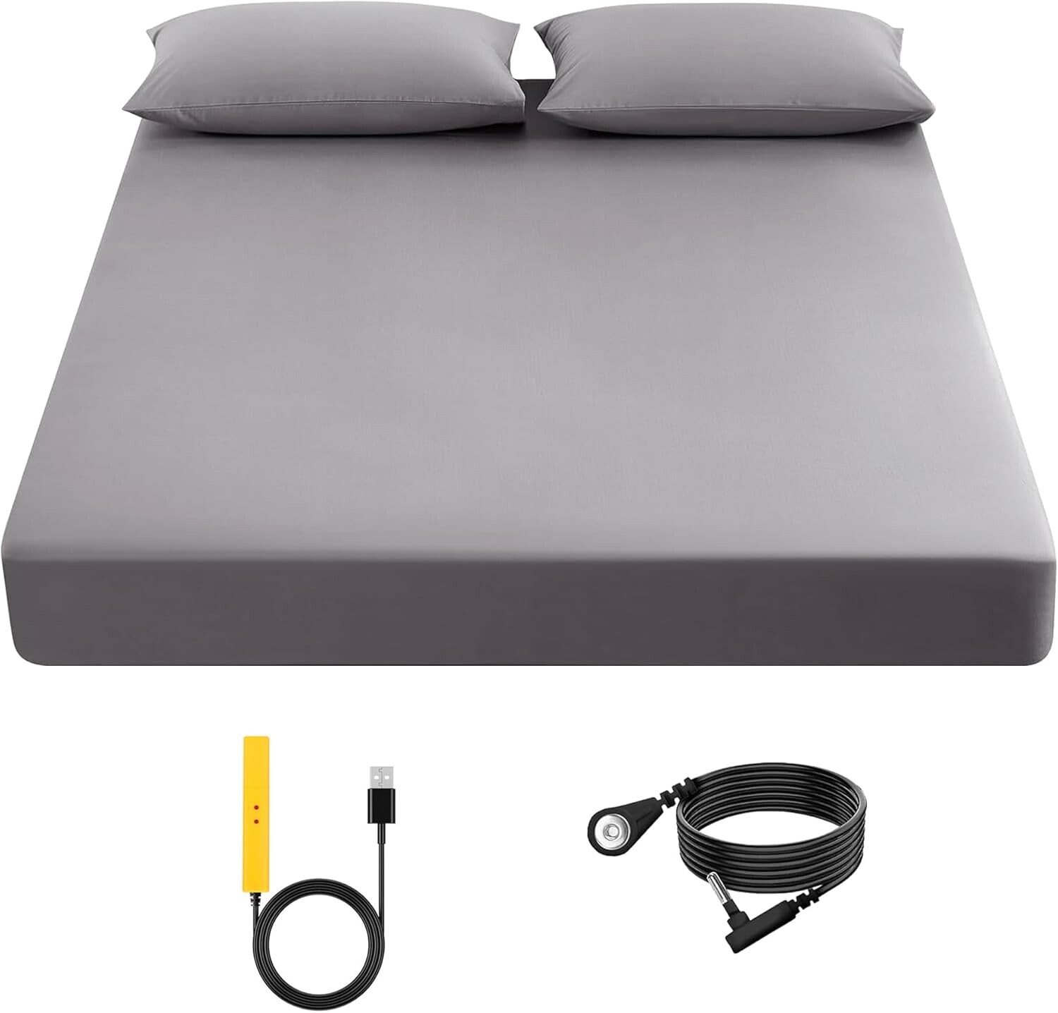 Grounding Sheet, 90% Organic Cotton+10% Pure Silver (Gray, (78.3 * 80 * 15inch))