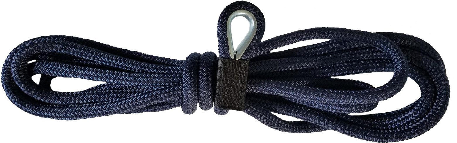 Double Braid Anchor Line - 1/2" X 50' - NAVY BLUE / USA Made / Non-Fading