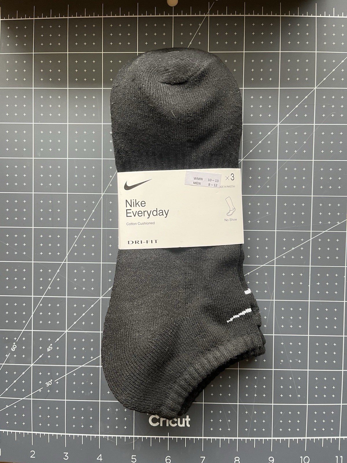 Nike Everyday 3 Pack Dri-Fit No Show Socks Black Men’s Size 8-12 Women 10-13