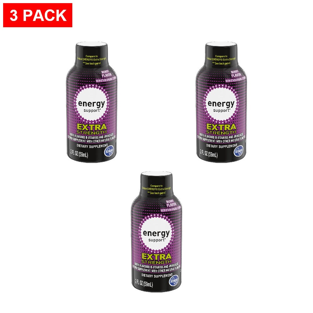 Kroger Berry Energy Drink Shot Bottle 2 fl oz - Pack of 3