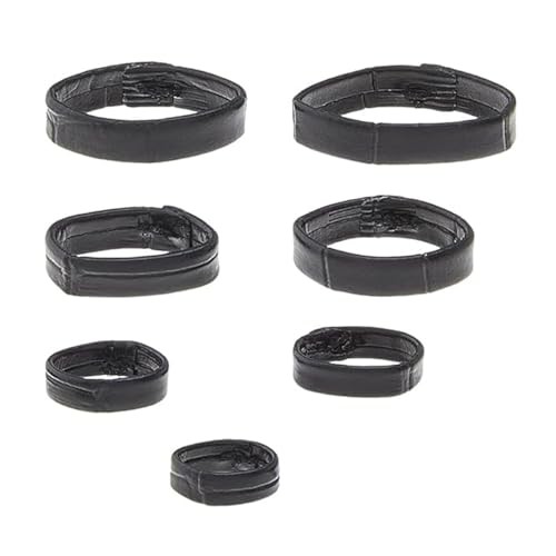 14PCS Leather Watch Band Keeper, 7 Sizes Holder Loop Replacement, Black