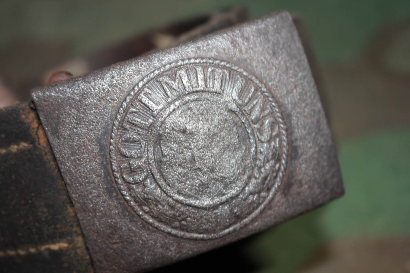 ORIGINAL WW2 GERMAN ARMY WEHRMACHT HEER BELT WITH STEEL BUCKLE DENAZIFIED 1940