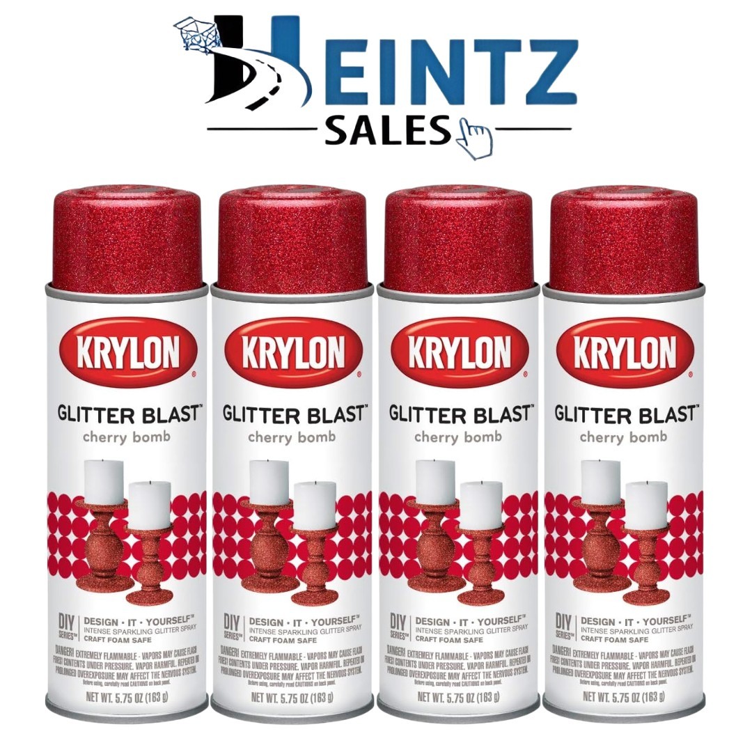KRYLON 3806 -- Glitter Blast Cherry Bomb 5.75 oz 4 Pack