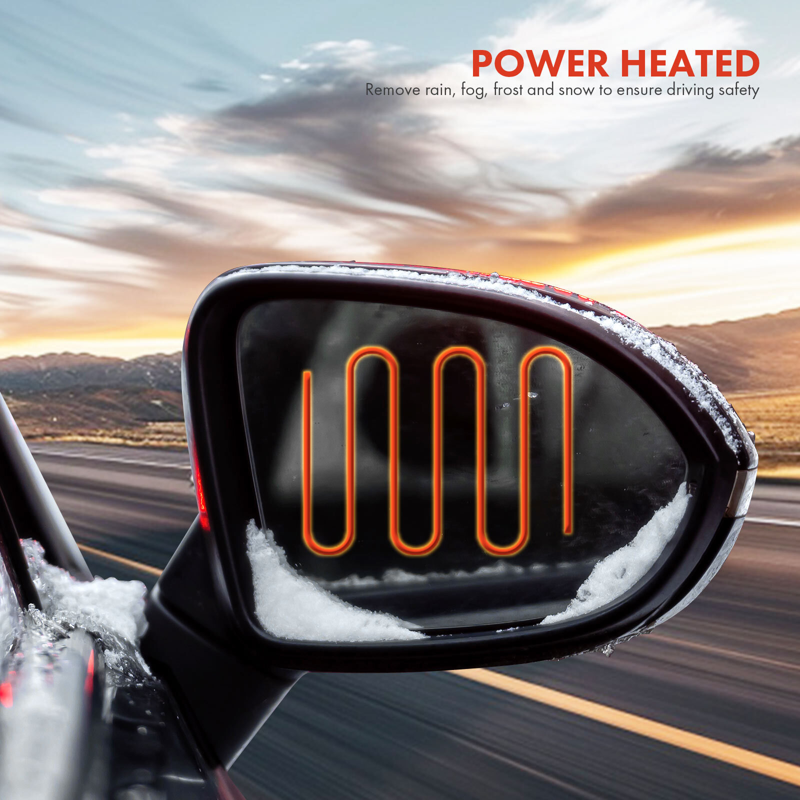 Left Side Textured Black Powered Heated Mirror w/ Signal Light for Chevy Malibu