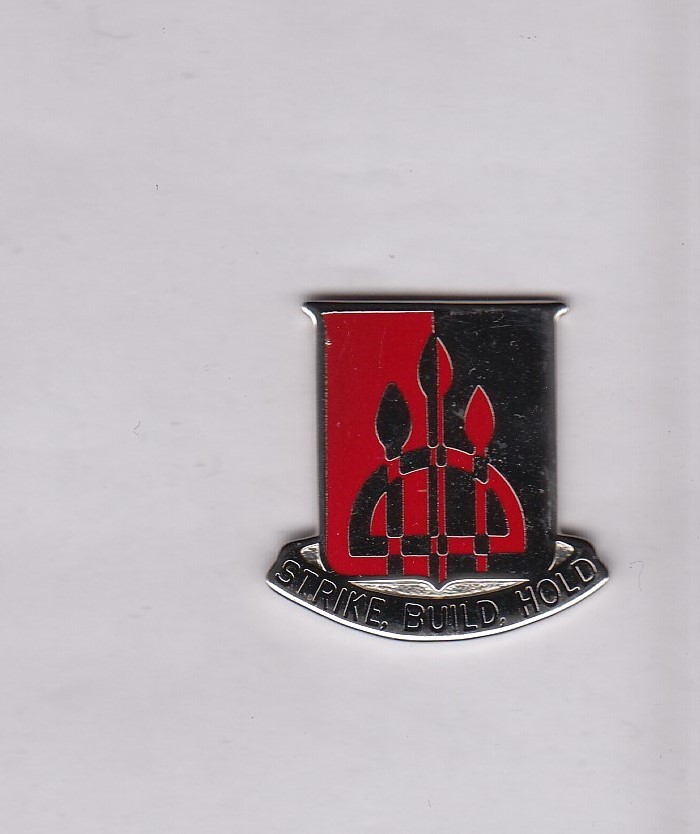 US Army 983rd Engineer Battalion DUI crest c/b clutchback badge I-21