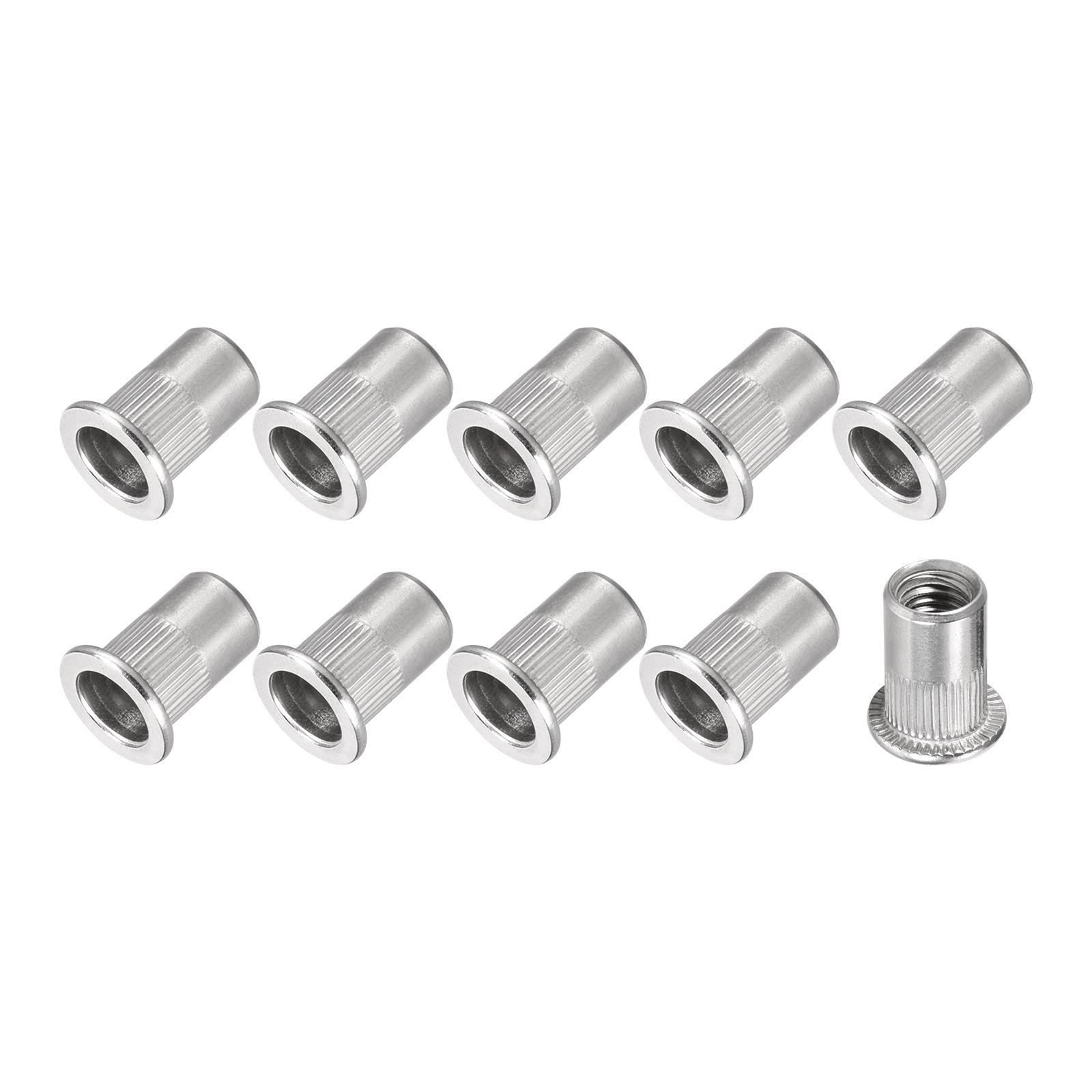 20pcs Rivet Nuts (M8) 304 Stainless Steel Threaded Insert Nuts Silver Tone