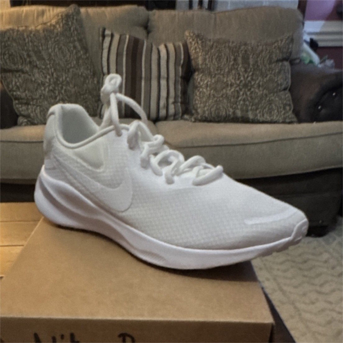 Nike Men's Running Shoes White Mesh FB2208-100 US Size 8.5 Low Top
