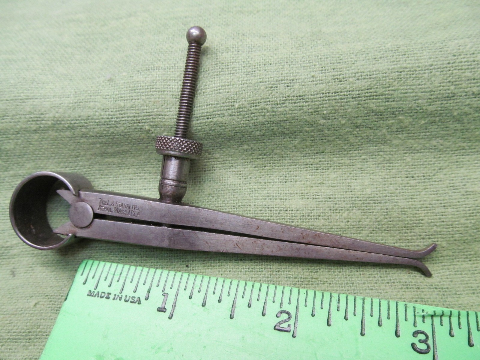 L.S. Starrett 3" Fey Style Inside Caliper No. 74 w/Quick Adjusting Spring Nut