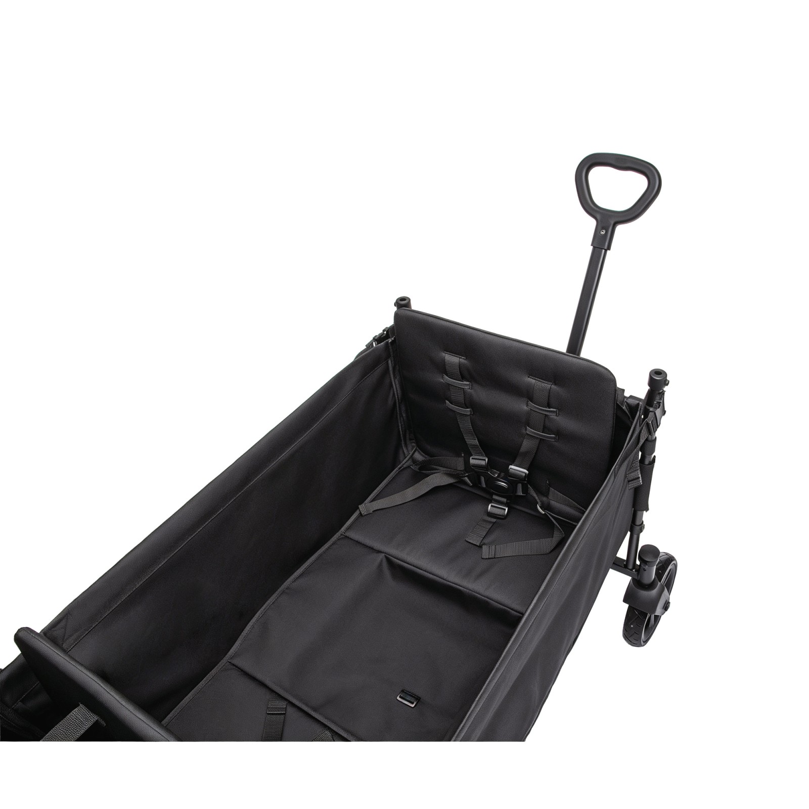 2 Kids Wagon Stroller, Adjustable Handle, 8" PU Wheels, Foldable Frame