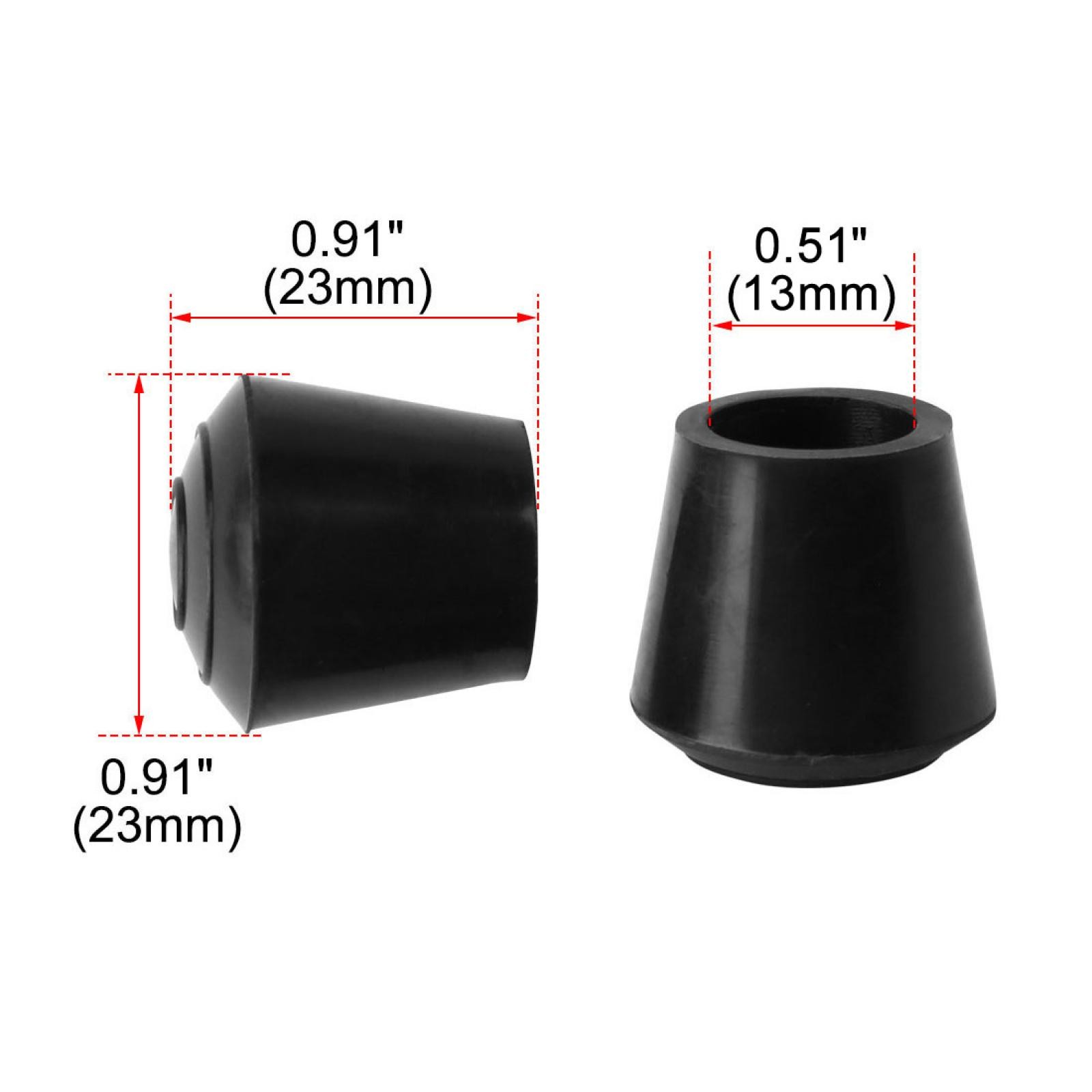 Rubber Leg Cap Tip Cup Feet Cover 13mm Inner Dia 8pcs for Furniture Table