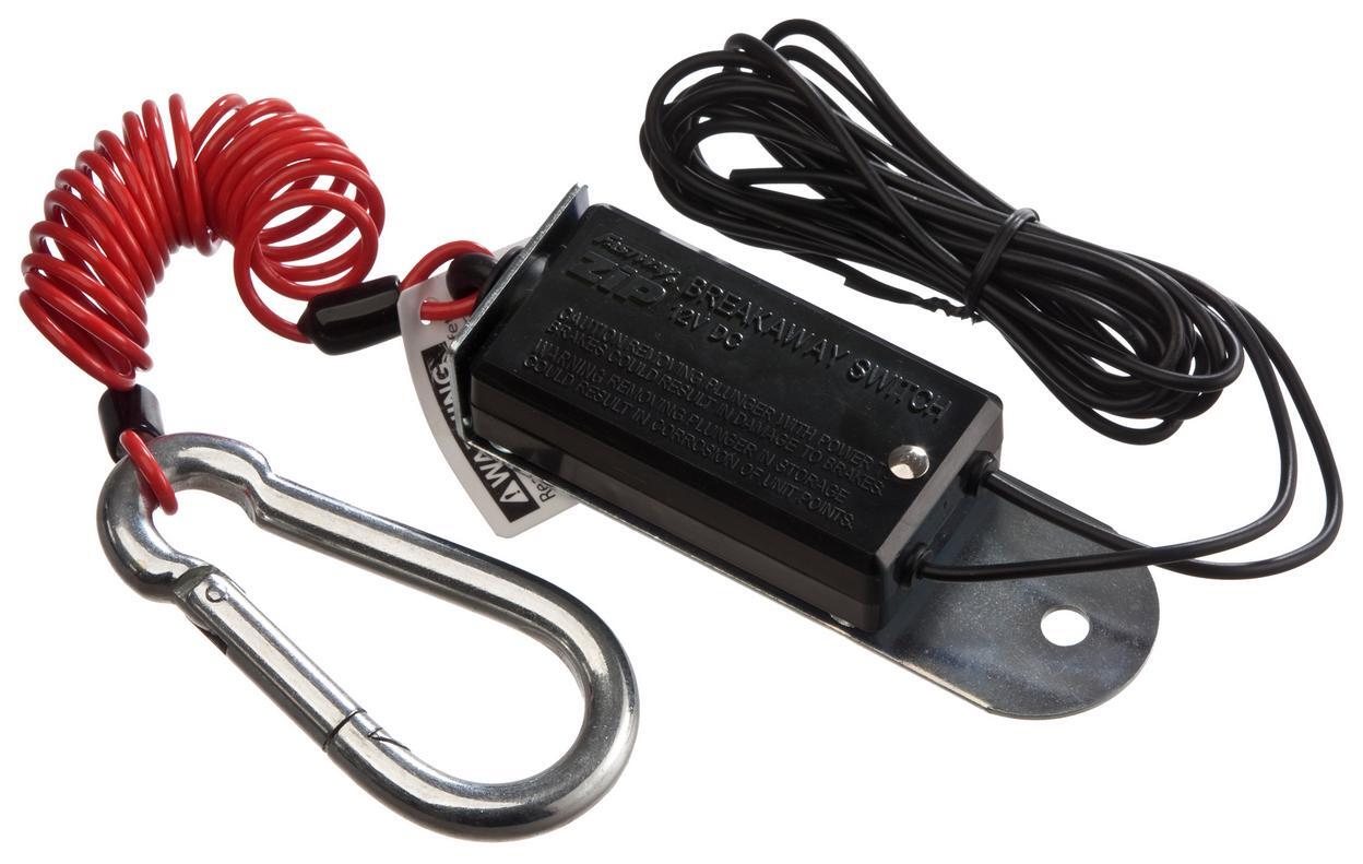 Fastway Trailer 6' Zip coiled breakaway cable with switchbox. OEM or full replac