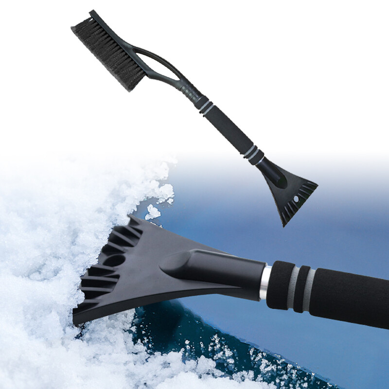 2-in-1 Ice Scraper W/ Brush Car Windshield Detachable Snow Remove Cleaner Black