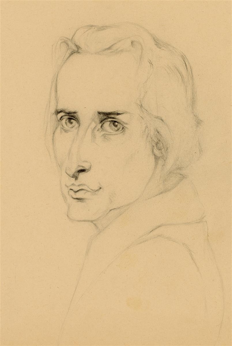 Witt Pfeiffer man portrait portrait unique pencil drawing mid 20th century