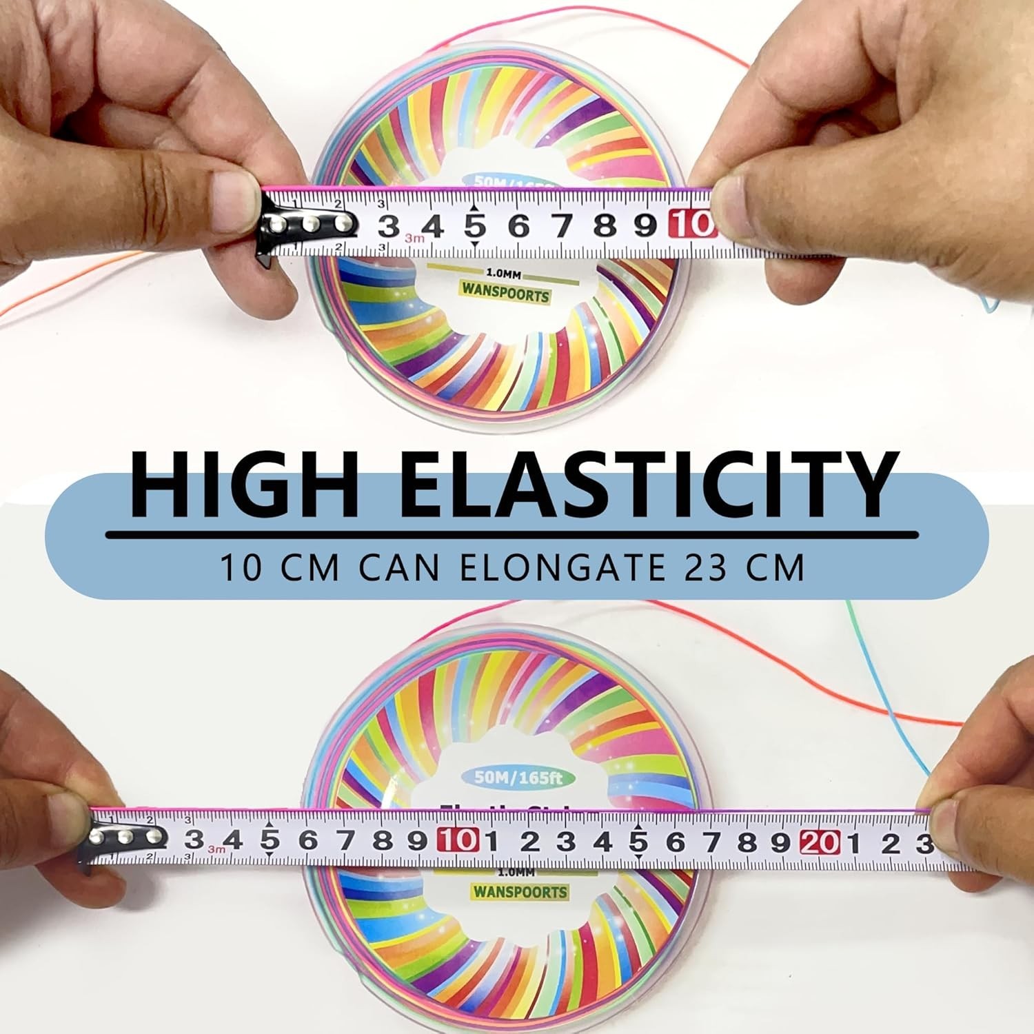 Sturdy 165ft Rainbow Elastic Cord - Perfect String for Jewelry Making & Crafts