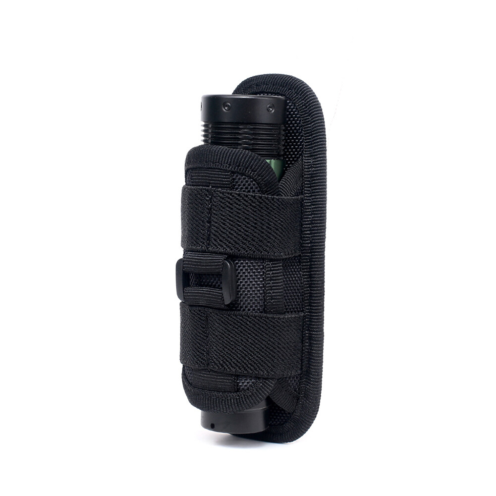 360° Rotatable Tactical Molle Flashlight Holder Holster Pouch Torch Carry Case