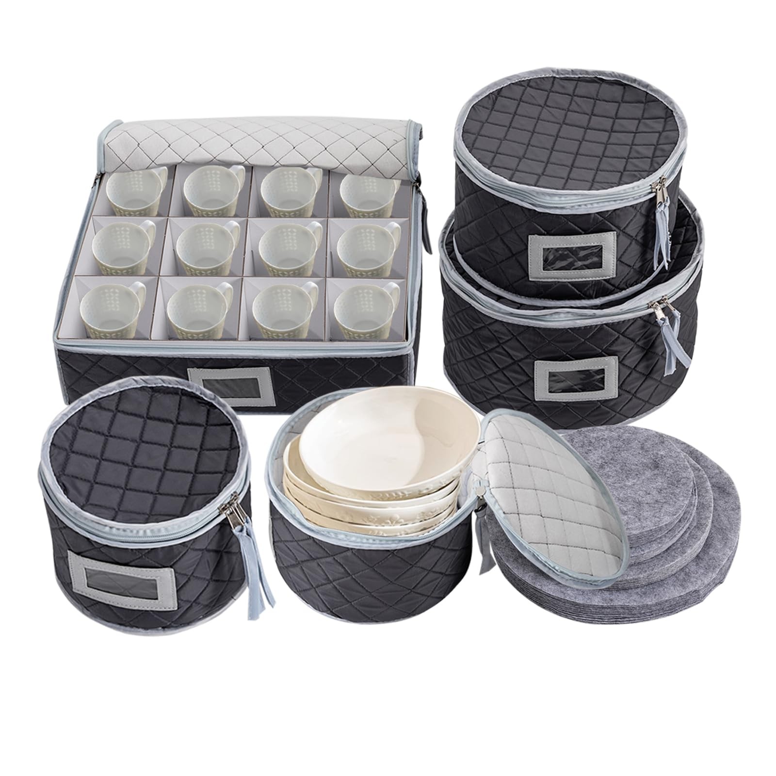 5 PCS Storage Bags, Cutlery Storage Bag Set, Cutlery Organizer Set