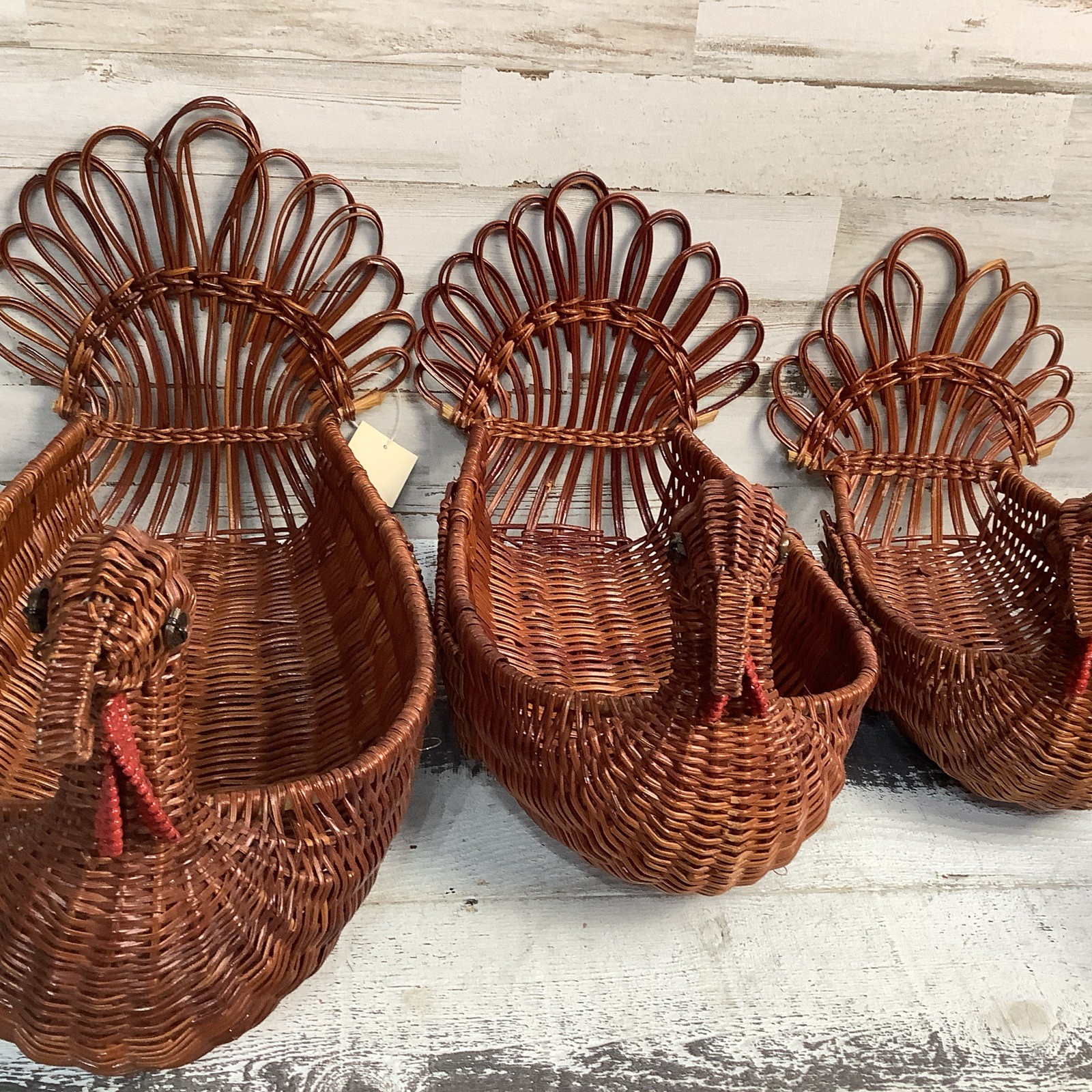 Vintage Wicker Turkey Baskets Set of 3