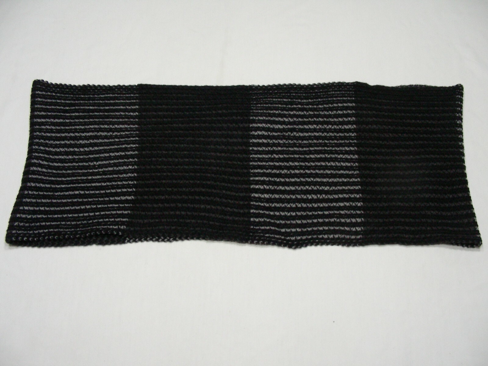 Black & Gray - Acrylic - 11"x30" Infinity Scarf!