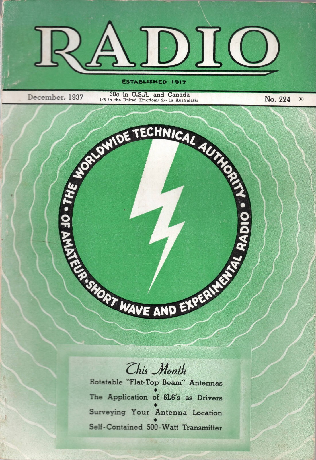 Radio Magazine 6 1930s issues Technical Ham Amateur Short Wave Experimental
