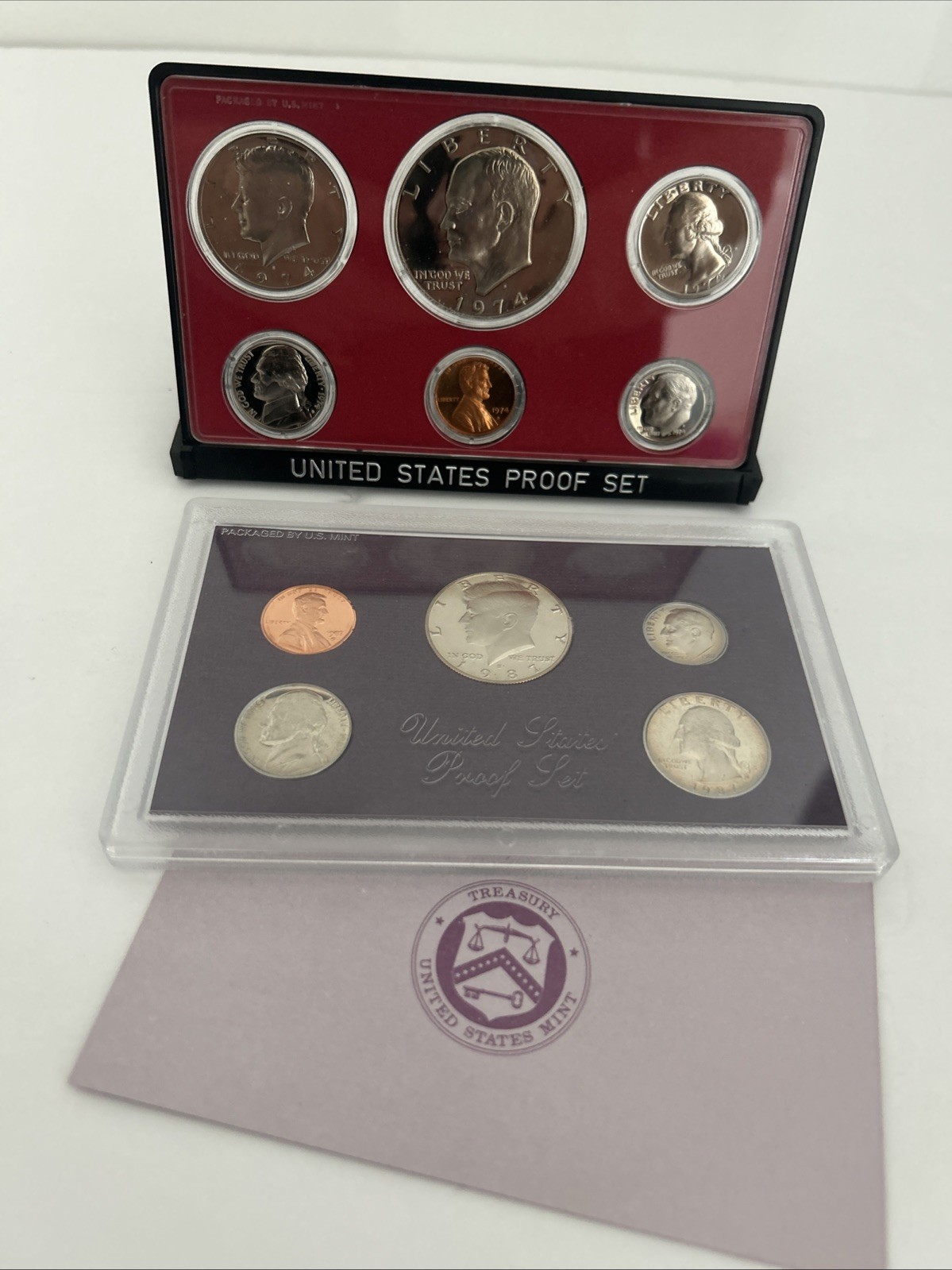1987  and 1974 USA Proof Sets New