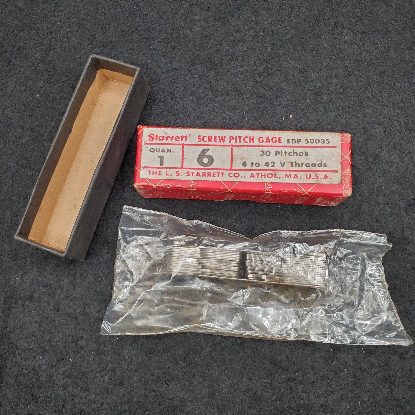 Vintage STARRETT No. 6 Screw Thread Pitch Gage w/ 30 Pitches Machinist USA