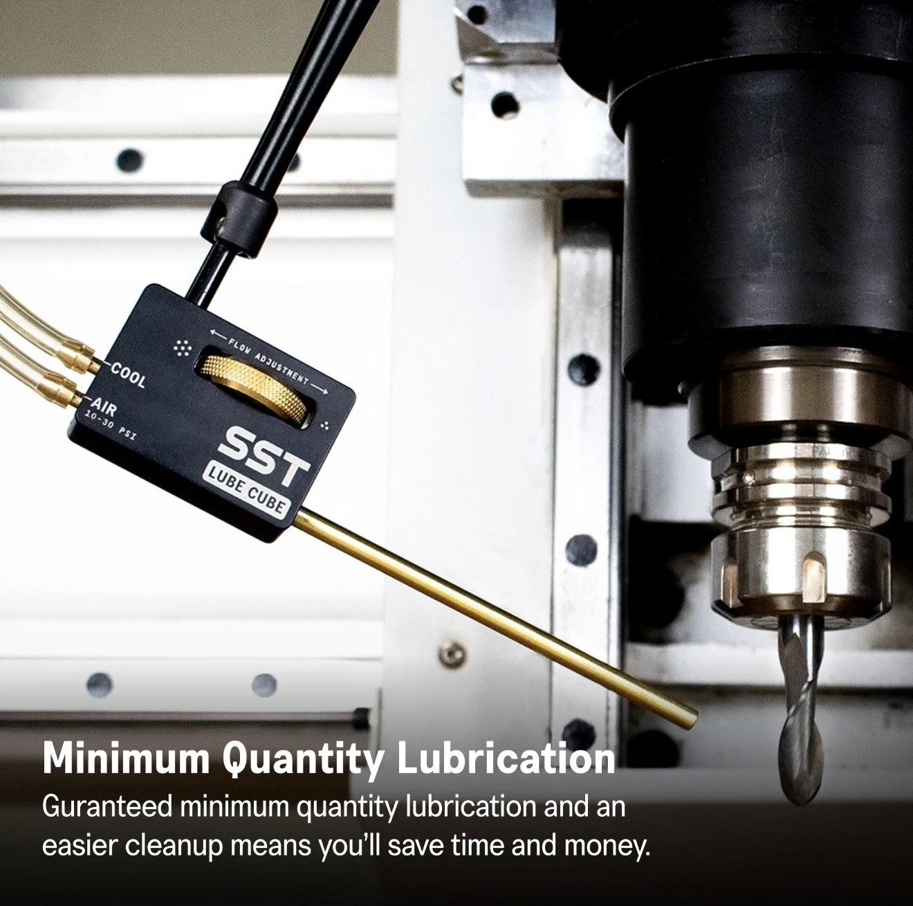 SST Lube Cube Minimum Quantity Lubrication System Flow Adjustment Pressure Gauge