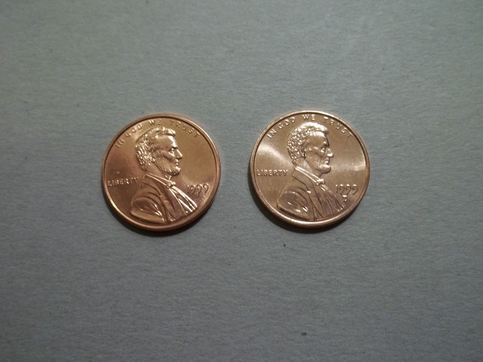 1999  P, D Lincoln Cents Set  Coins taken from MINT Sets