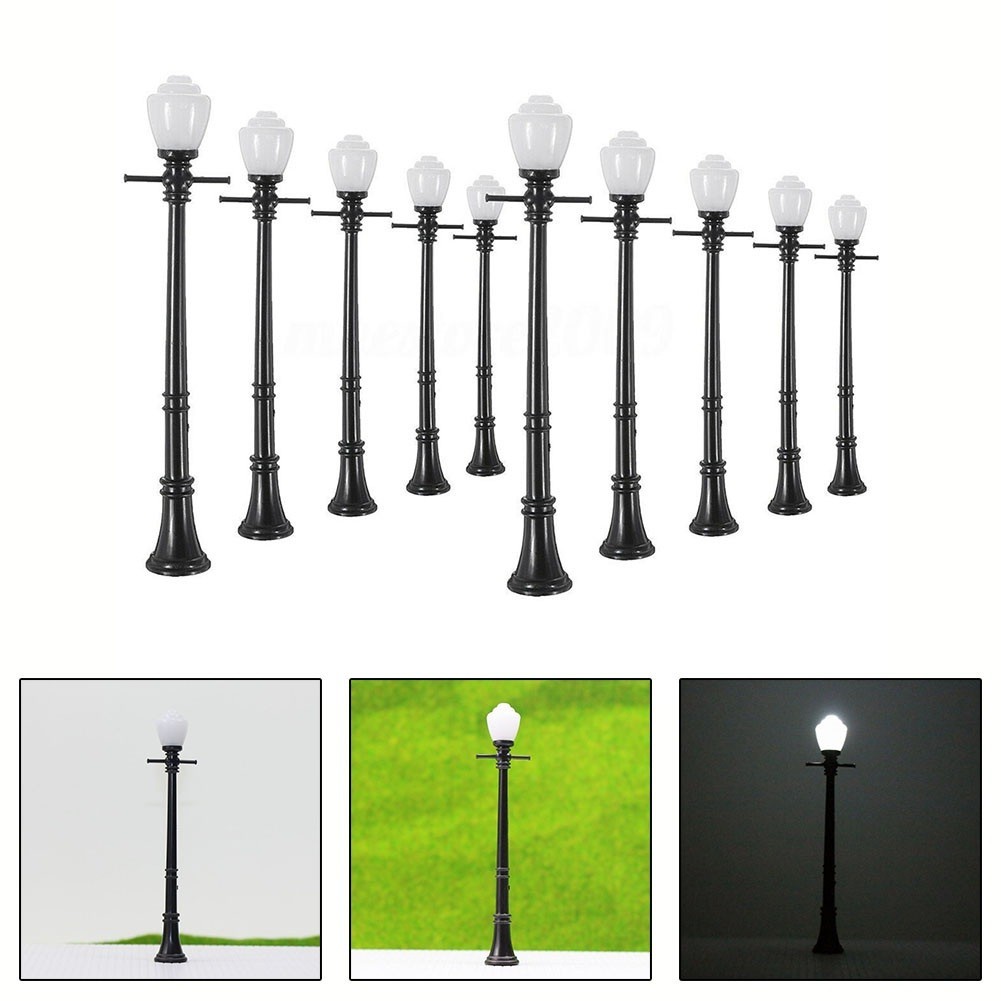 10 PCS LCX04 Model Railway Lamp Post Lights with 20mA Operating Current