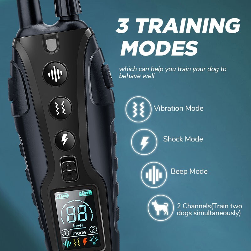 Color LCD 1100 Yd Remote Dog Training Shock Collar for Small Medium Large Dogs