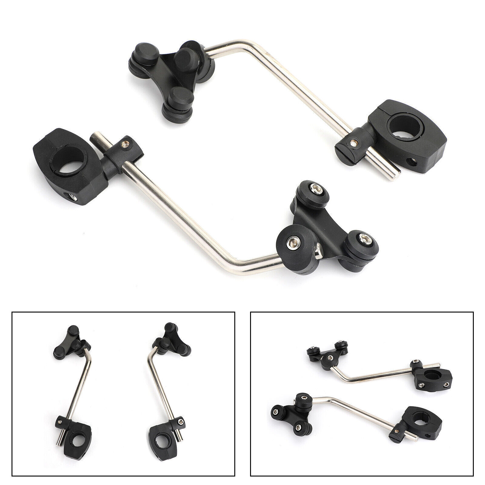 Windscreen Bracket 7/8" 22mm Standard Handlebar Windshield Mount Clamp BLK