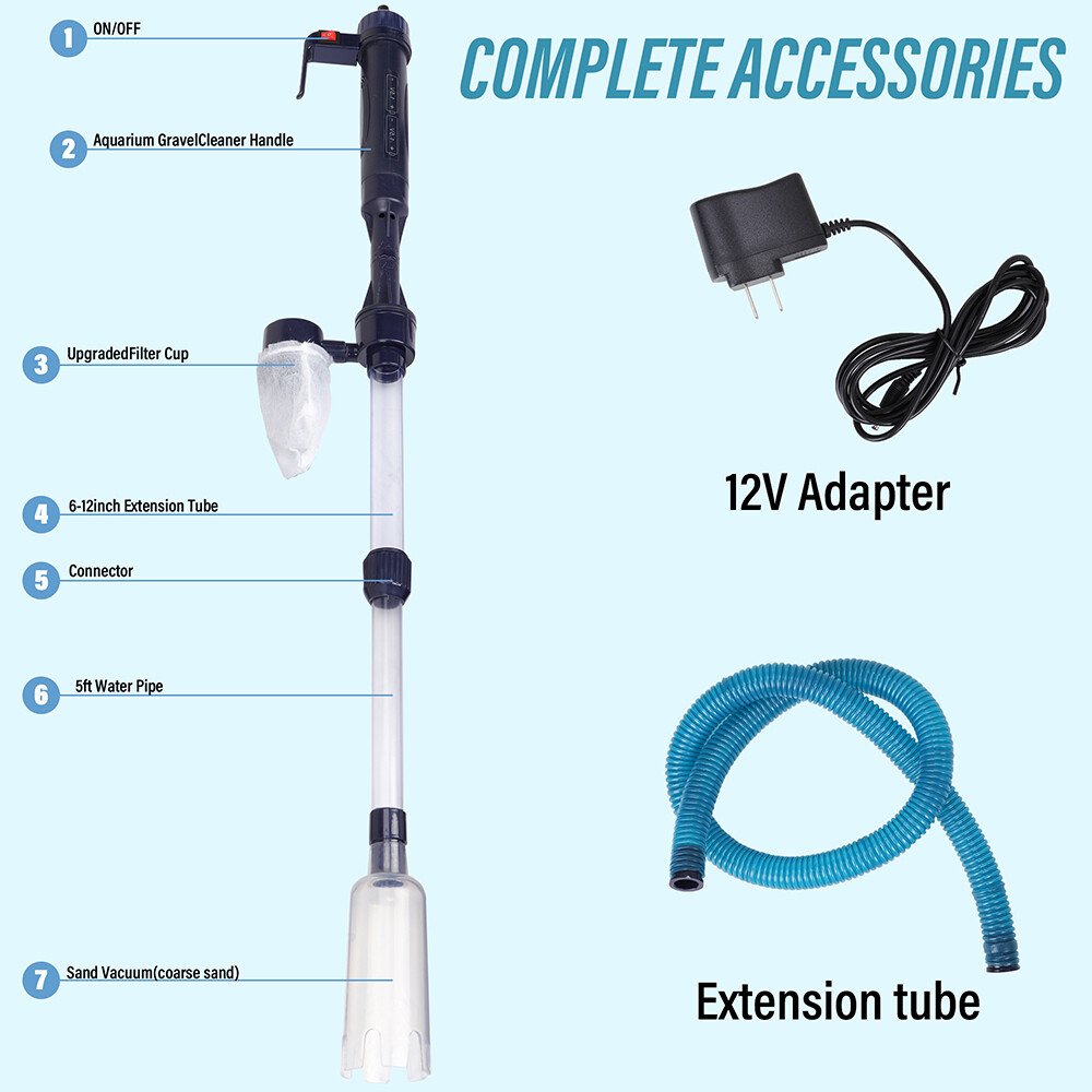Fish Tank Electric Siphon Water Change Gravel Vacuum Cleaner Pump